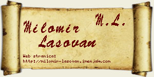 Milomir Lasovan vizit kartica